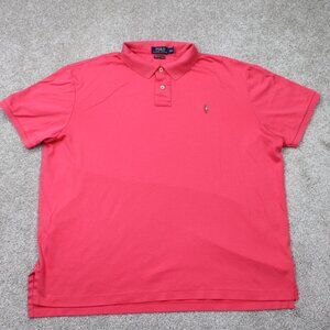 Polo Ralph Lauren Shirt Mens 2XL XXL Pink Pim Soft Touch Flesh Pony Cotton S/S